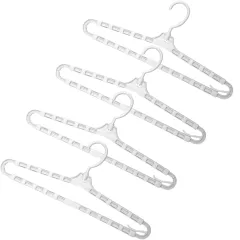 RYOHIN Lab.(良品ラボ) バスタオルハンガー 伸縮 物干し 伸ばせる スリム 洗濯 室内 屋外 部屋干し 乾きやすい 4本セット (ホワイト) [ホワイト]