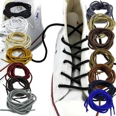 丸型 靴ひも ざっくり太タイプ 100cm 5色/全14色 シューレース ブーツ 丸 おすすめ 登山 丸紐 スポーツ アウトドア 結び方 スニーカー おしゃれ 通し方 長さ 太い ほどけない レディース メンズ キッズ くつひも