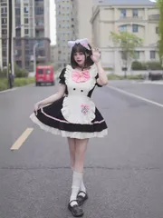 ハロウィン メイドコスプレ レディース メイド服 可愛い ロリータ 可愛い子  大きいサイズ コンカフェ 萌え メイド仮装 メイドコスチューム メイド メイドカフェ 喫茶店 イベント パーティー 学園祭 撮影 文化祭 luolita19