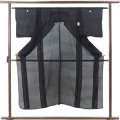 紬　着物　黒　喪服　蔦　蔦紋 紬 着物 黒 喪服 蔦 蔦紋 レディース