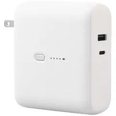 【 新品 未開封 】   エレコム モバイルバッテリー コンセント一体型 10000mAh 大容量 PD 20W 急速充電 2台同時充電可 PSE認証 DE-AC07-10000WF 未使用 送料無料