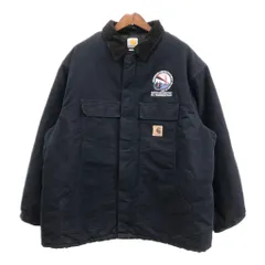 Carhartt カーハート トラディショナルジャケット ワーク 大きいサイズ 企業ロゴ ネイビー (メンズ 3XL) 中古 古着 Q8485