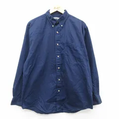 XL/古着 エディーバウアー 長袖 ブランド シャツ メンズ 00s コットン ボタンダウン 紺 ネイビー 25sep22 中古 トップス