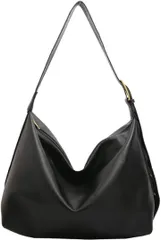 PIENSE トートバッグ ショルダーバッグ レディース 大容量 大きめ A4 斜めがけ 軽量 PU(ブラック)