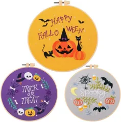 2510-1 刺繍フレーム 秋の実り どんぐり かぼちゃ きのこ ハロウィン