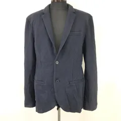 ZARA MAN【ザラ マン】サーマル生地/ テーラードジャケット【メンズL-XL程度/ストライプ柄/navy】アウター/ブルゾン/ブレザー/Jumper◆BJ040-d