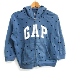 ギャップ パーカー トップス ドット柄 スウェット ジップアップ 裏起毛 キッズ 女の子用 XXLサイズ 青系 GAP 【中古】
