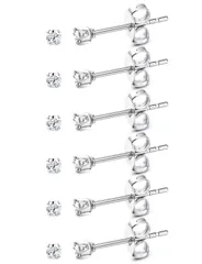 【特価商品】軟骨ピアスセット 医療用ピアス 最高級キュービックジルコニア レディース a メンズ 小さなピアス 2mm 金属アレルギー対応 つけっぱなし ピアス ステンレス 6ペア JeryWe