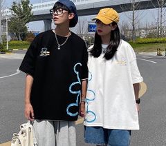 くま　Tシャツ　お揃い　ビッグシルエット　カップル　ユニセックス　韓国