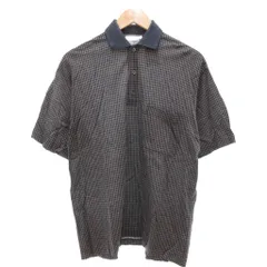 エルメネジルドゼニア Ermenegildo Zegna ヴィンテージ ポロシャツ チェック柄 半袖 50 ダークグレー /AEのサムネイル
