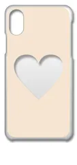 【新品未使用】iPhone X iPhone Xs アイフォンX XS クリア ハードケース (アイボリー) ハート窓 アレンジ くすみカラー カバー スマホケース cl-iphonex-365