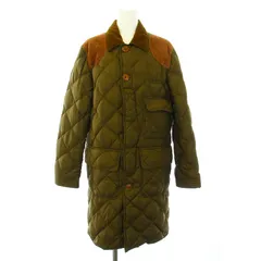 ラルフローレン RALPH LAUREN ダウンジャケット ロング ステンカラー キルティング 衿コーデュロイ切替 7 S カーキ /KUのサムネイル