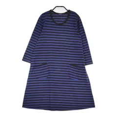 marimekko TIIA ボーダーTシャツワンピ サイズXS ワンピース ネイビー ブラック レディース マリメッコ【中古】5-0805M♪