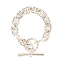 美品 HERMES エルメス シェーヌダンクル ブレスレット TGM (Chaine dancre Bracelet TGM 12Link) / Ag925 12コマ リンク ジュエリー アクセサリー フランス製【メンズ】