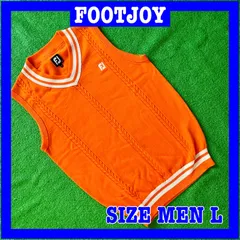 FOOTJOY フットジョイ ロゴ刺繍 Vネック ウール混  ニットベスト L