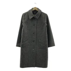 A.P.C. / アーペーセー | ウール 千鳥格子 ステンカラー コート / 総裏地 | 36 | ブラウン/ブラック | レディース