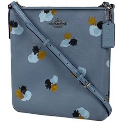 【在庫一掃】 コーチ COACH ロゴ ショルダーバッグ 総柄 斜め掛け ショルダーバッグ レザー ライトブルー マルチカラー F59848 レディース 【中古】