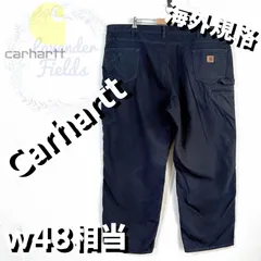 カーハートブラックペインターパンツ革レザーロゴ肉厚ダック地w44黒アメリカ古着 カーハートブラックペインターパンツ革レザーロゴ肉厚ダック地