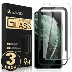 【在庫処分】iPhone11 ガラスフィルム Pro/iPhone Xs/X 用 液晶 保護 ガラス Wanski フィルム iPhone11Pro/Xs/X 対応 ガイド枠付き 3枚セット