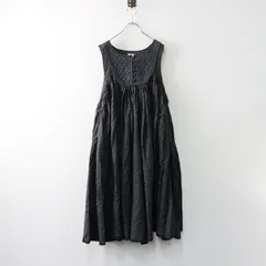 メゾンドソイル　ウールワンピース　黒×グレー　ギンガムチェック maison de soil メゾンドソイル ウールギンガムピンタックバンド