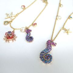 スワロフスキー Swarovski タツノオトシゴ ペンダント タツノオトシゴ ブレスレット　2点セット