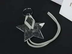 ■新品同様■ ChristianDior ディオール 星 スター キーホルダー キーリング バッグチャーム シルバー系×グレー系 DI8264