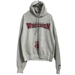 Champion プリントスウェット パーカー S ライトグレー チャンピオン プルオーバー 裏起毛 ポケット 古着卸 アメリカ仕入 a611-5554