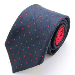 オリヒカ ブランド ネクタイ チェック柄 ドット 格子柄 シルク PO メンズ ネイビー ORIHICA 【中古】