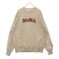 CHAMPION (チャンピオン) ×MoMA 復刻青タグ REVERSE WEAVE CREWNECK SWEAT モマ ロゴ刺繍 リバースウィーブ クルーネックスウェットトレーナー グレー CS3050 7091