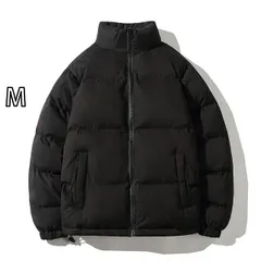 [M] メンズ ファッション 服 男性用 オシャレ シンプル 大人 かっこいい 大きいサイズ ストリート 紳士服 冬 厚手 綿 コート スタカラー ブレッド 無地 アメリカンコットン ジャケット