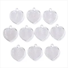 ミール皿【s06 ホワイトシルバー】10個セット ハート 型枠 モールド UVライト ストラップ キーホルダー チャーム クレイ ネックレス ペンダント ハンドメイドアクセサリーパーツ