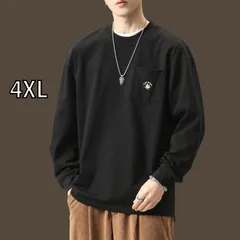 [ 4XL ]メンズ ファッション 服  オシャレ シンプル 大人 かっこいい 大きいサイズ ストリート 紳士服 ヘビー ヴィンテージ メープルリーフ ブラック 長袖 T シャツ 春秋 綿 トレーナー レイヤリング