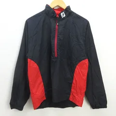 H■FJ フットジョイ/FootJoy ハーフジップ ゴルフジャンパー ウェア【S】黒/MENS■30【中古】