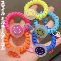 4点セット 髪を傷めない スプリングヘアゴム スマイルヘアゴム シンプルなヘアリング