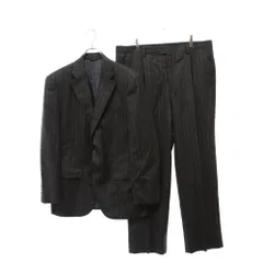 LANVIN COLLECTION (ランバン コレクション) 2B ノッチドラペル ラムウール シルク カシミヤ ストライプ テーラードジャケット アウトプリーツ 1タック スラックス ロングパンツ LA-SY-84269のサムネイル
