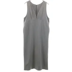 SENSE OF PLACE センスオブプレイス ノースリーブ ワンピース One size グレー アイラインカーブネックジャンスカ レディース 古着