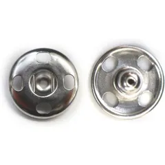 スナップボタン シルバー 12.5mm 10組入り 縫い付けタイプ 打ち具不要 銀 ボタン  B-324