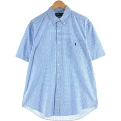 古着 ラルフローレン Ralph Lauren CLASSIC FIT クラシックフィット 半袖 ボタンダウン チェックシャツ メンズL相当/eaa564001