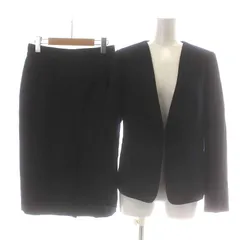 セオリーリュクス theory サキソニーソフト エラ ロザリア SAXONY SOFT ELLA ROSALIA スーツ セットアップ 上下 ノーカラージャケット 総裏地 タイトスカート ロング ミモレ ウール 36 S 紺 8304151 8307350のサムネイル
