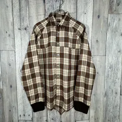 GRAND CANYON グランドキャニオン 袖先 厚地リブ 長袖 チェック シャツ メンズ M サイズ