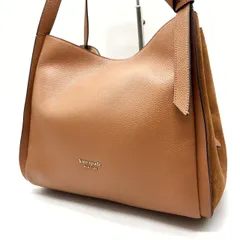 ✨美品✨ Kate spade ケイトスペード ショルダーバッグ トートバッグ ノットラージ ロゴ金具 ロゴ型押し シルバー金具 A4収納  大容量 肩掛け スエード シボレザー ブラウン 茶色