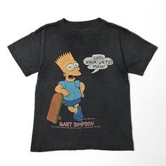 90s Vintage  THE SIMPSON シンプソンズ "グッドフェード" バート プリント Tシャツ  M相当 ブラック