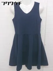 ◇ AG by aquagirl バックジップ　ノースリーブ　チェック 膝丈 ワンピース サイズM ネイビー　ブラック レディース  【中古】 【1107070004521】のサムネイル