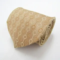 ランセル ブランド ネクタイ 総柄 ドット シルク PO メンズ ベージュ LANCEL 【中古】