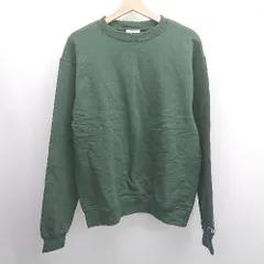 ◇ ⊇ Champion チャンピオン カジュアル系 長袖 丸首ワンポイントトレーナー サイズM グリーン系 メンズ E  【1507160017606】