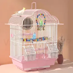 カラフルなスイング＆クライミングラダー付き大型スペースの楽しい鳥かご - バジャリガー インコ コニュア コカティール マナ ラブバード
