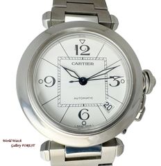 【カルティエ Cartier☆パシャC】W31074M7 腕時計 自動巻き メンズ レディース ホワイト文字盤【外装仕上げ☆Aランク】
