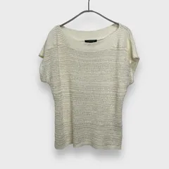 ☆RalphLauren☆ローゲージニットトップス☆白☆M☆半袖☆ボートネック☆F24M