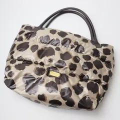 モスキーノ MOSCHINO レオパードプリント 中綿トートバッグ/モカ ブラウン レザーハンドル ハンドバッグ【2400013649674】のサムネイル