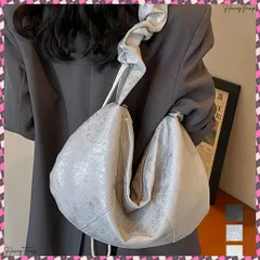 送料無料 ギャザーバッグ レディース トートバッグ フリルハンドル ワンショルダーバッグ 大容量 ドロストボディバッグ 肩掛けかばん PUレザー軽量 シルバーバッグおしゃれ 手提げbag韓国風 斜めがけバッグ人気 大人合皮鞄通学通勤